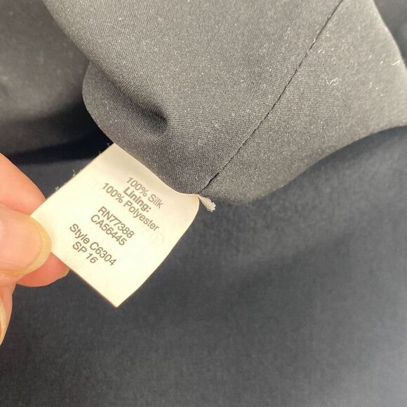 Madewell Womens‎ Black 100% Silk Island Midi Pencil Skirt Black Pockets XS - Picture 10 of 10